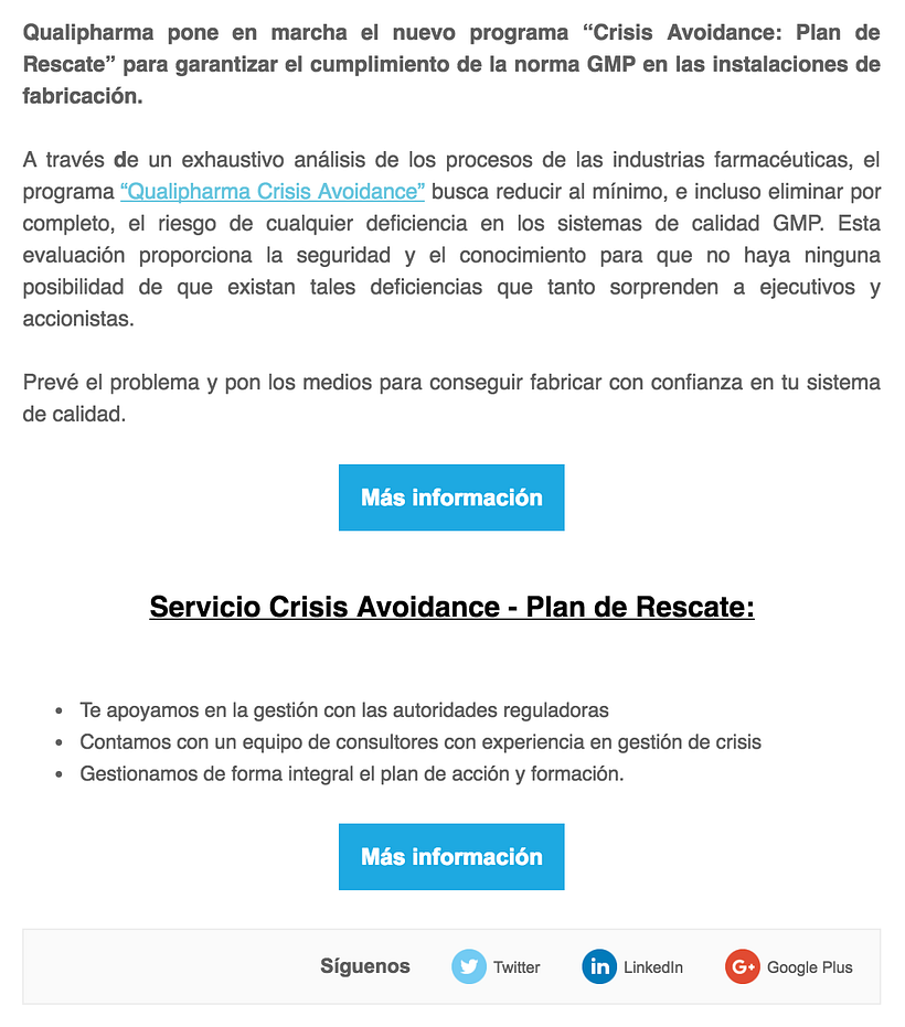 Diseño Campaña Qualipharma - Email Marketing 1