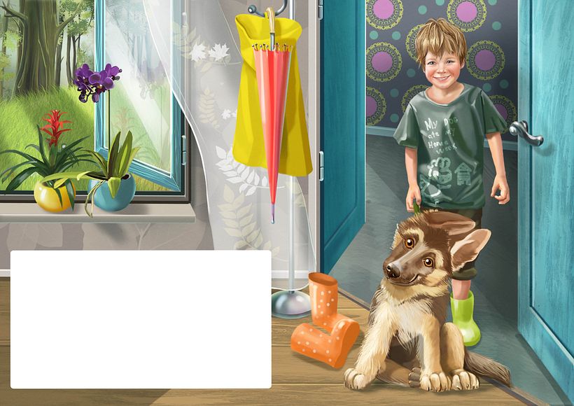 Ilustraciones para el libro de niños "yo soy perro el pastor" 1