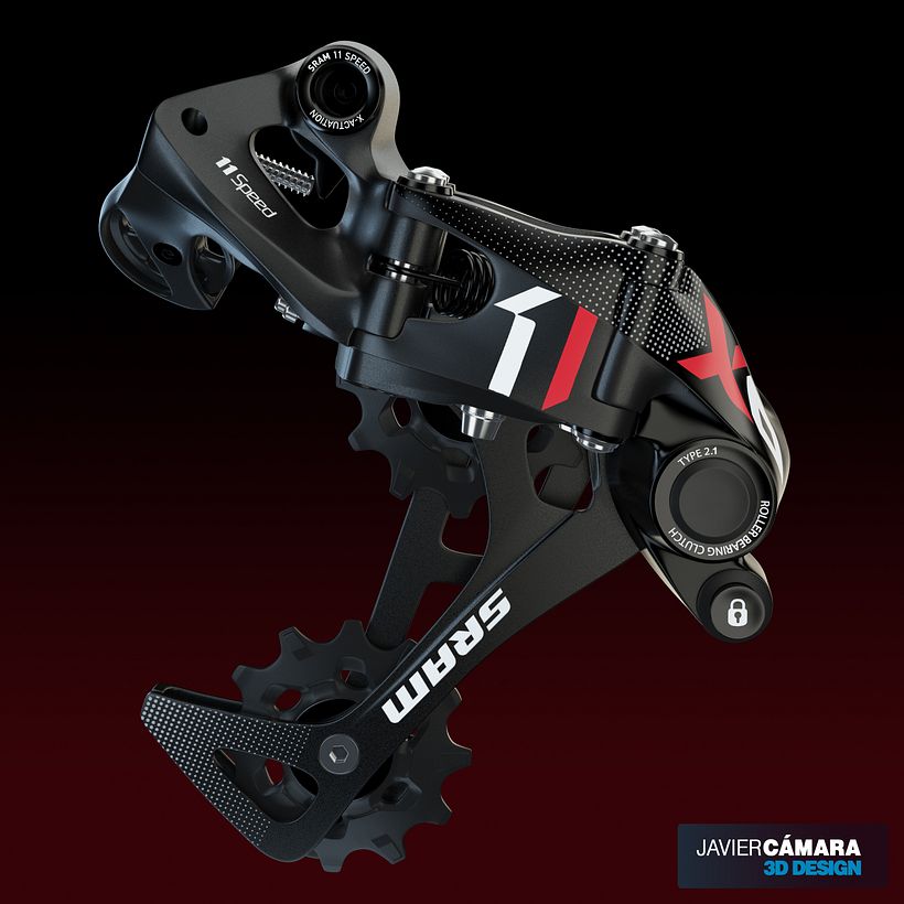 3D - SRAM X01 Rear Derailleur 11-Speed 3