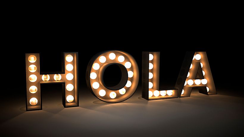 Práctica logo 3D iluminado. Render VRay. 0