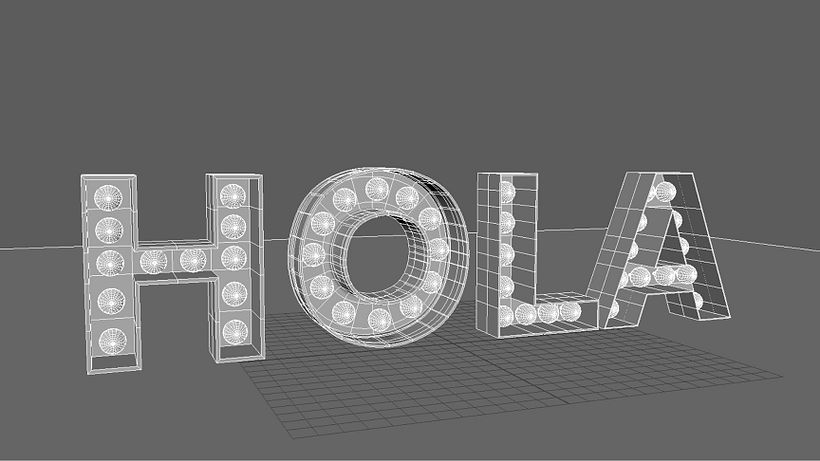 Práctica logo 3D iluminado. Render VRay. 1
