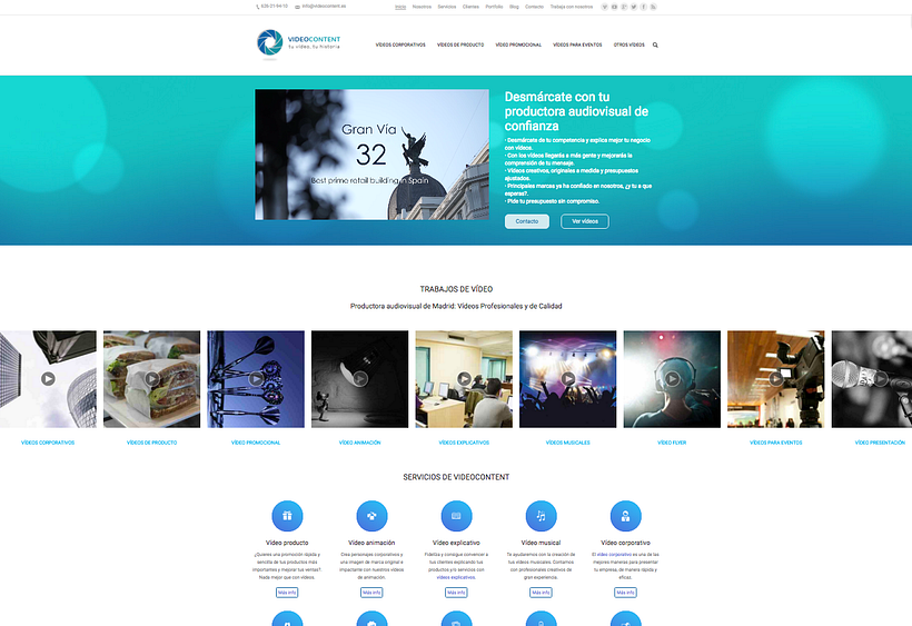 Diseño página web - Videocontent  -1