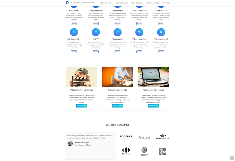 Diseño página web - Videocontent  0
