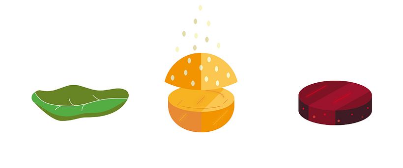 Receta ilustrada de una hamburguesa 0