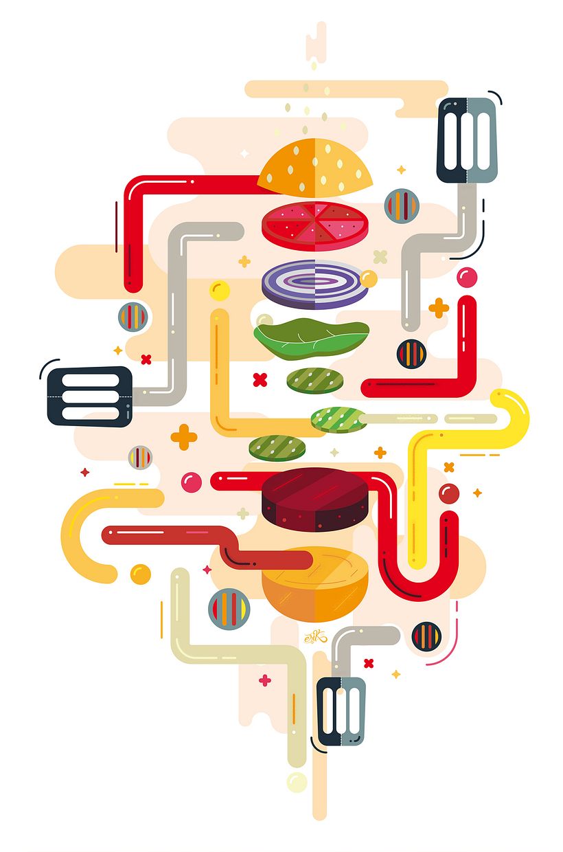 Receta ilustrada de una hamburguesa 3