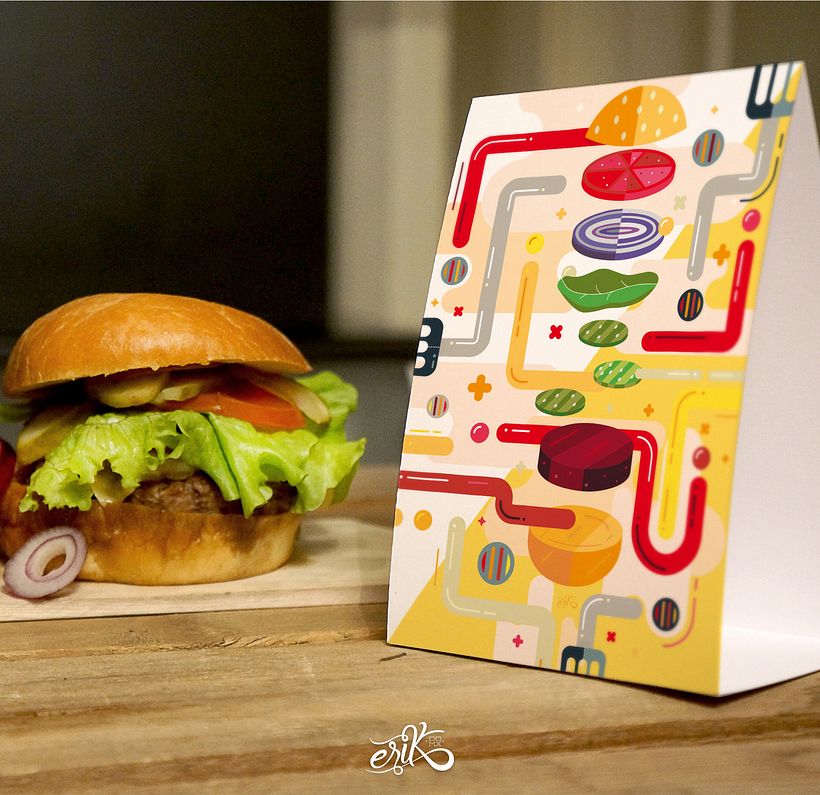 Receta ilustrada de una hamburguesa 6