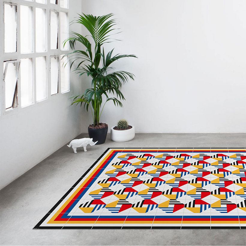 Alfombras que imitan los suelos hidráulicos barceloneses 1