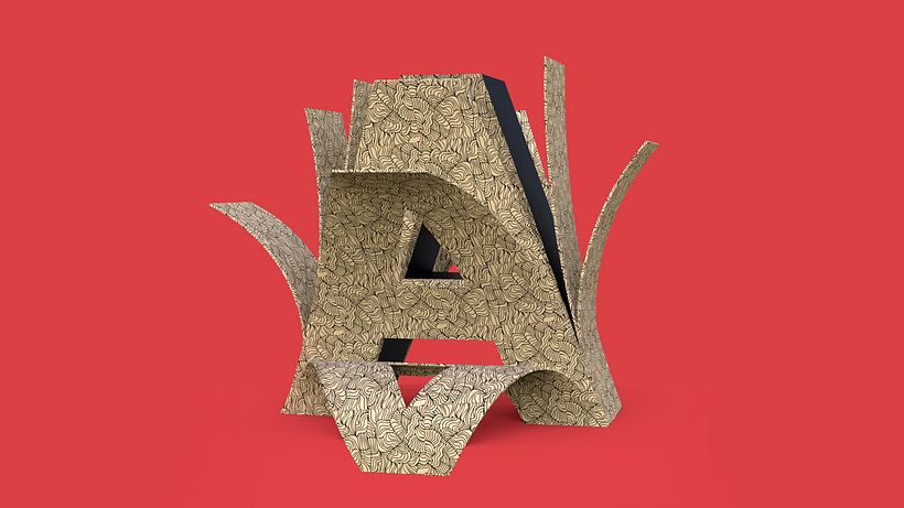 Alfabeto typografico en 3D 1