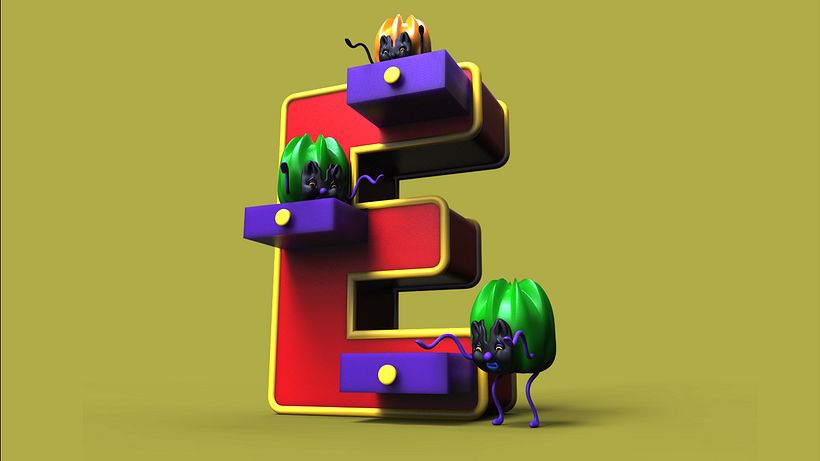 Alfabeto typografico en 3D 5