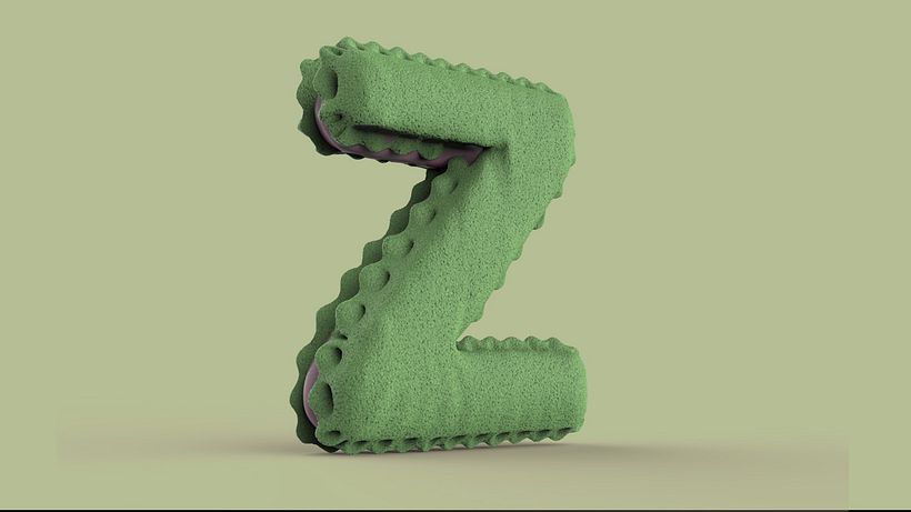 Alfabeto typografico en 3D 26