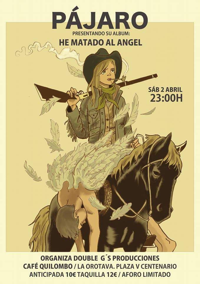 Cartel para concierto de Pajaro 0