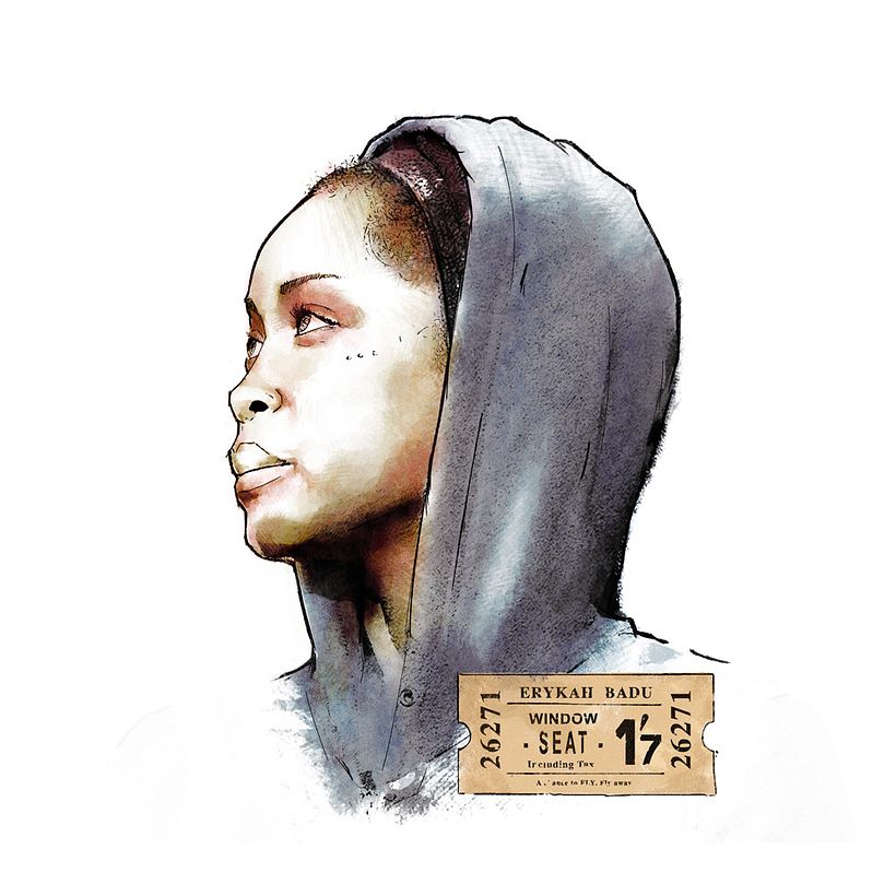 Erykah Badu | Mi Proyecto del curso: Retrato ilustrado con Photoshop 1