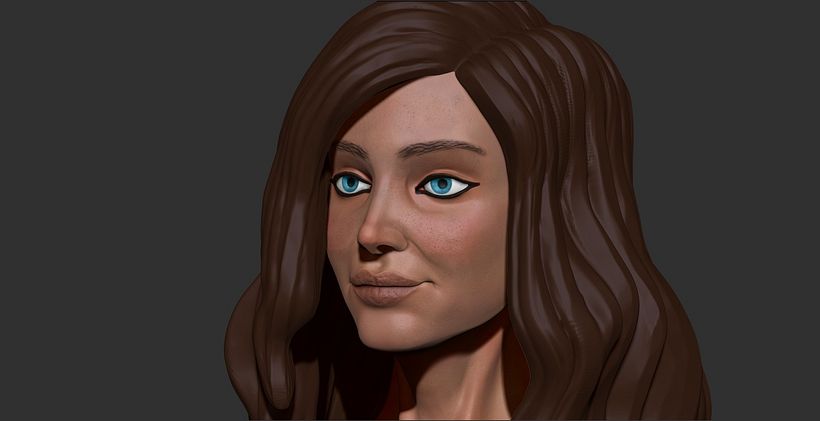 Esculpido y textura del Busto de mujer -1