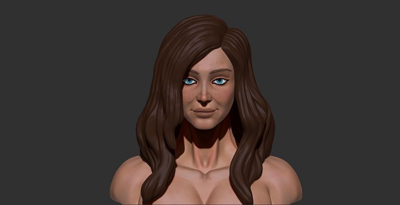 Esculpido y textura del Busto de mujer 2