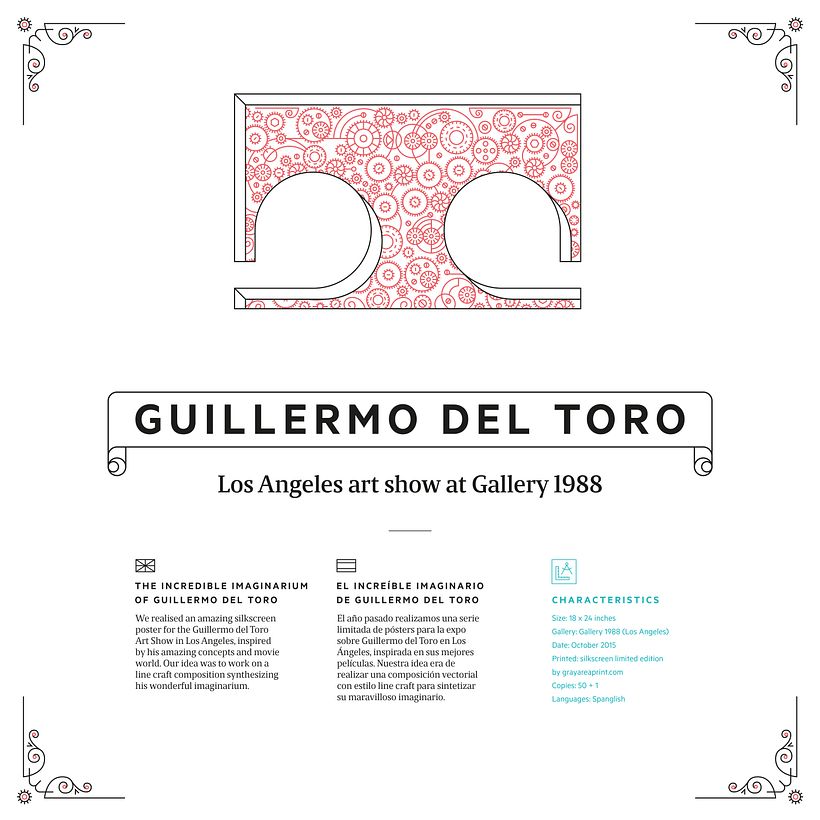 Póster Guillermo del Toro Art Show Los Angeles - Ilustración tradicional