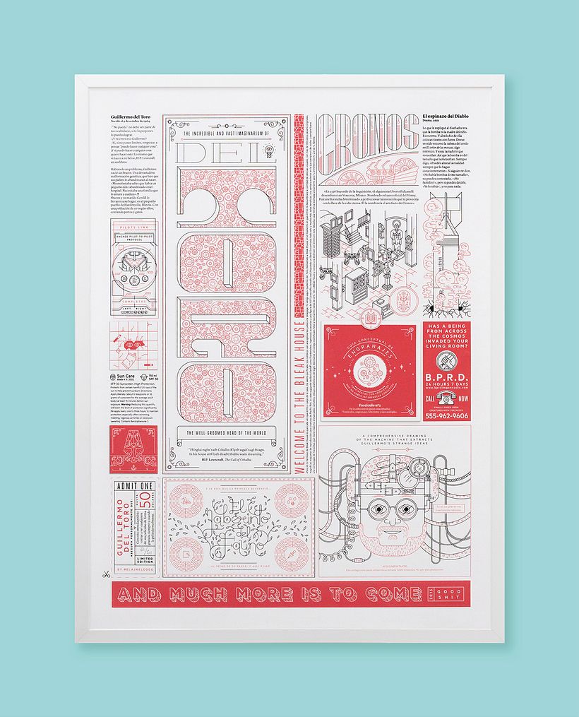 Póster Guillermo del Toro Art Show Los Angeles - Ilustración tradicional