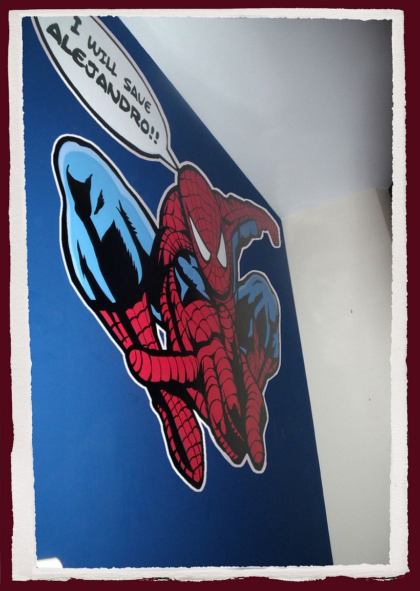 Spiderman. Mural habitación infantil. Aerosol+Acrilico. 1