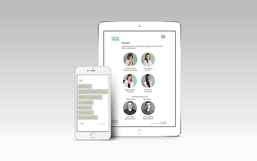 WEB SOCIO SALUD -  Realización de web corporativa responsive 1