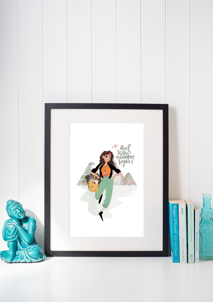 Ilustración personalizada para chica viajera -1