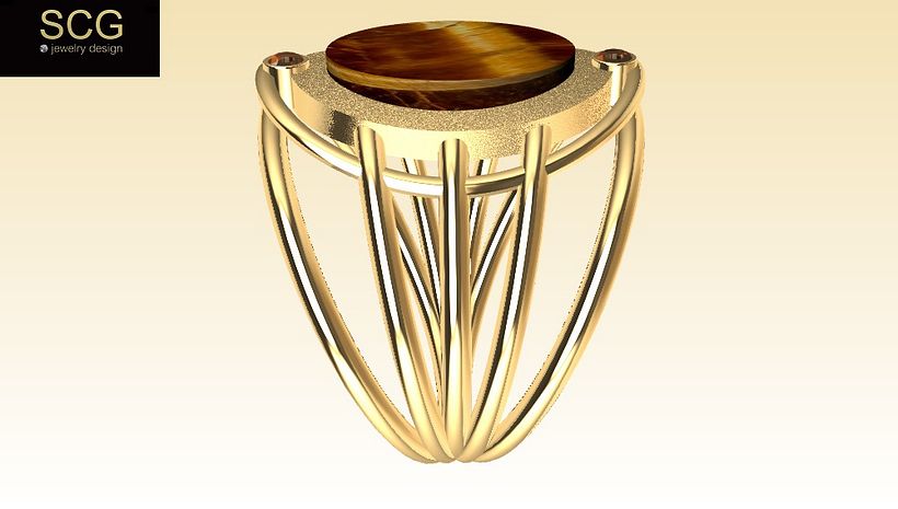 Ring with turquoise, wood and other... 0
