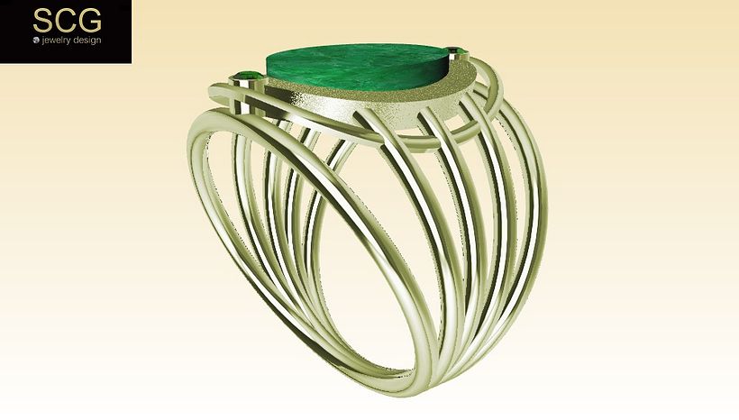 Ring with turquoise, wood and other... 2
