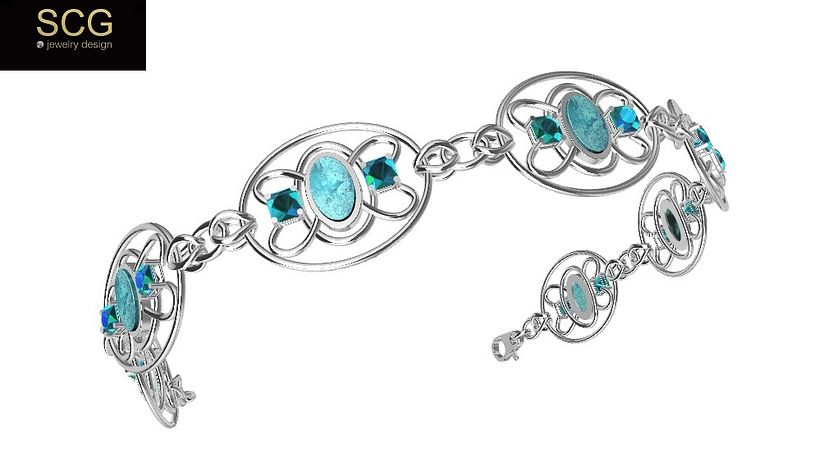 Special bracelet with wood and gems 4
