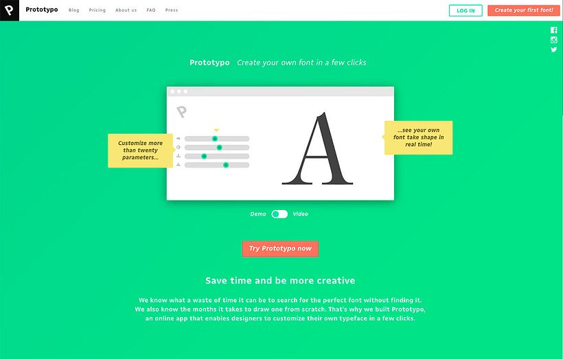 Prototypo permite customizar tipografías 1