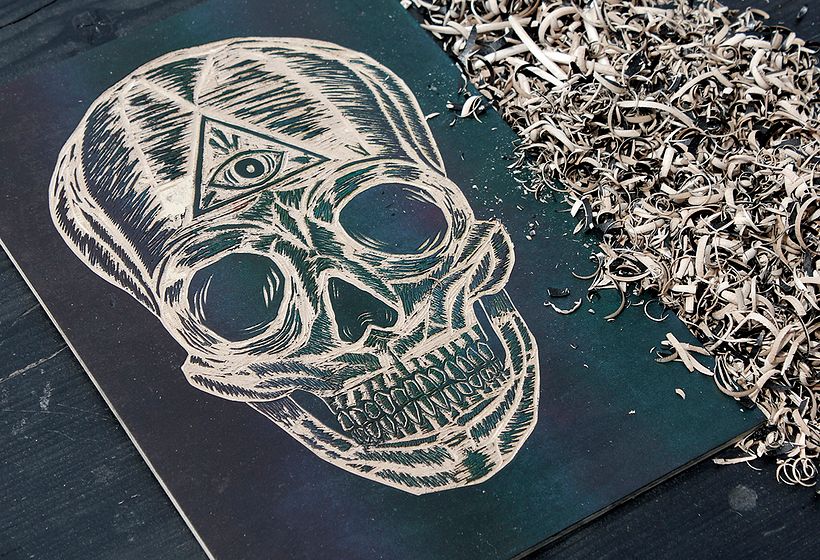 Skull engraved 1