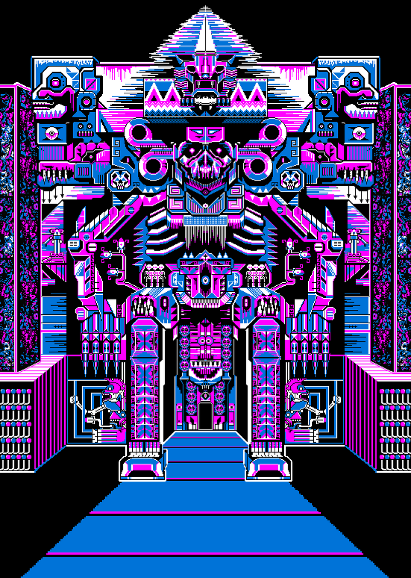 Mictlantecuhtli - Lord of Mictlan - Ilustração tradicional