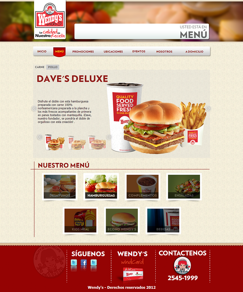 Pagina web - Wendys 0