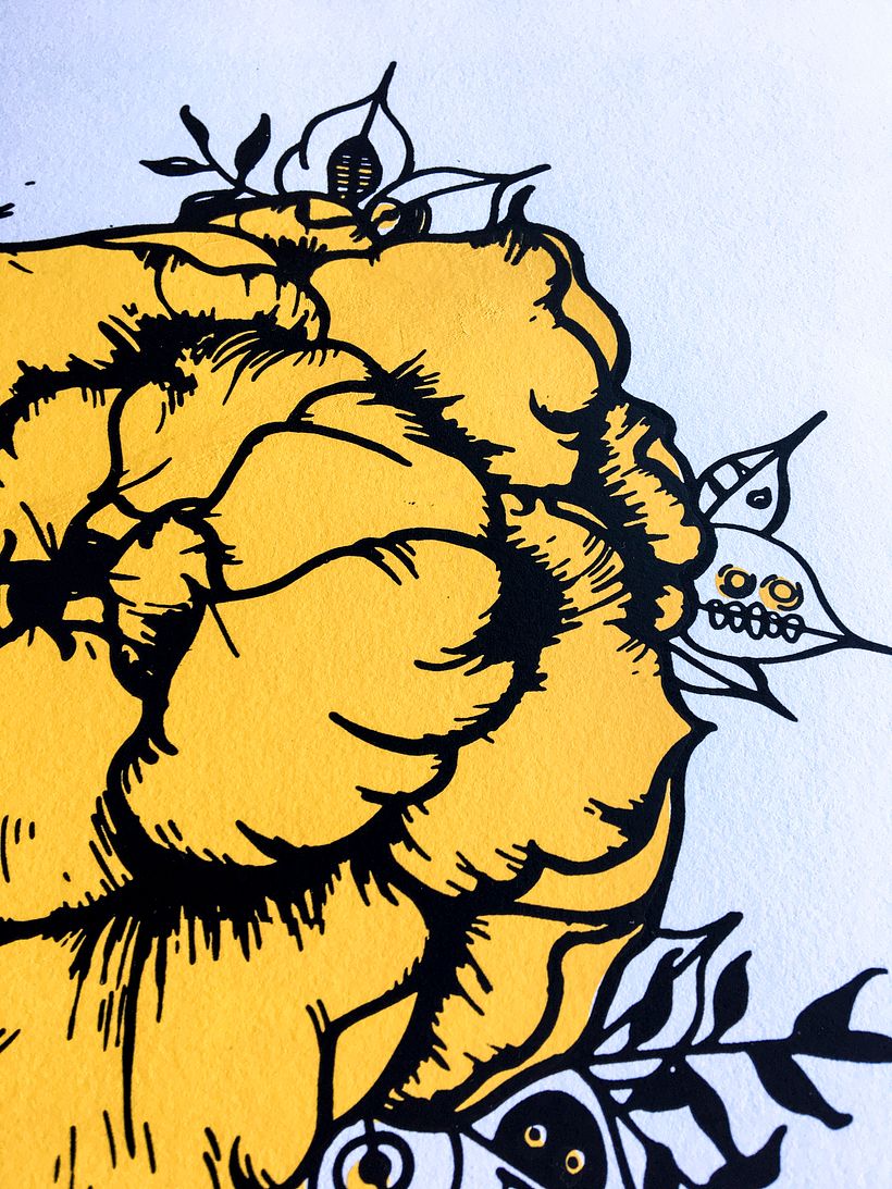 Serigrafía en papel de una de mis txamanas - Illustration traditionnelle