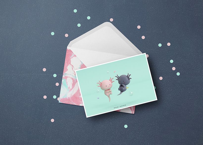 Axolot Postales 3D 3