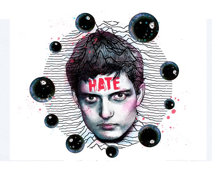 Mi Proyecto del curso: Retrato ilustrado con Photoshop ; Ian Curtis 0