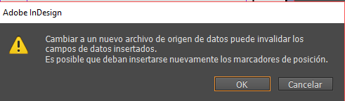 Indesign, error en la combinación de datos 1