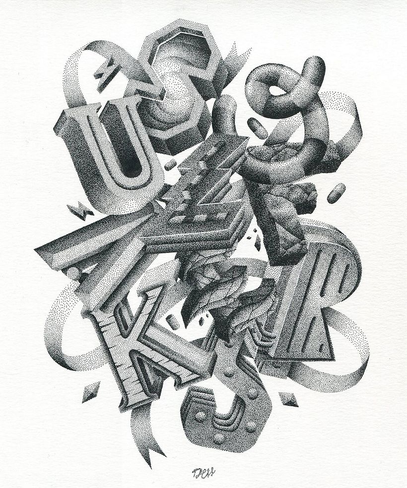 Dibujando lettering punto por punto 14