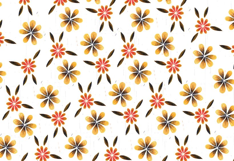 Patrones de flores y cabezas 2