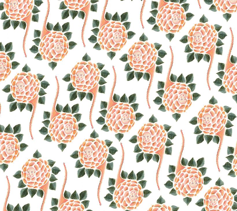 Patrones de flores y cabezas 0