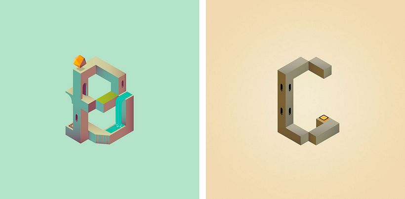 Alphabet Valley, la tipografía basada en Monument Valley 3