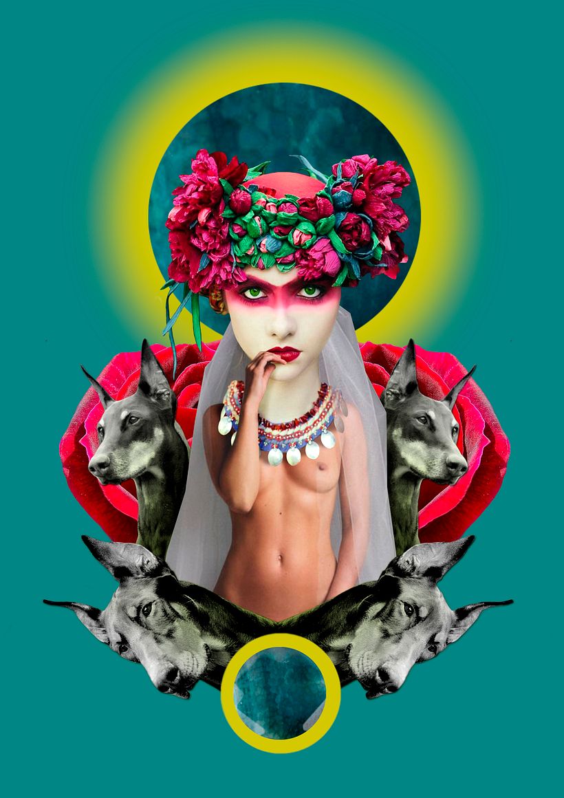 Composición collage photoshop. - Geleneksel illüstrasyon