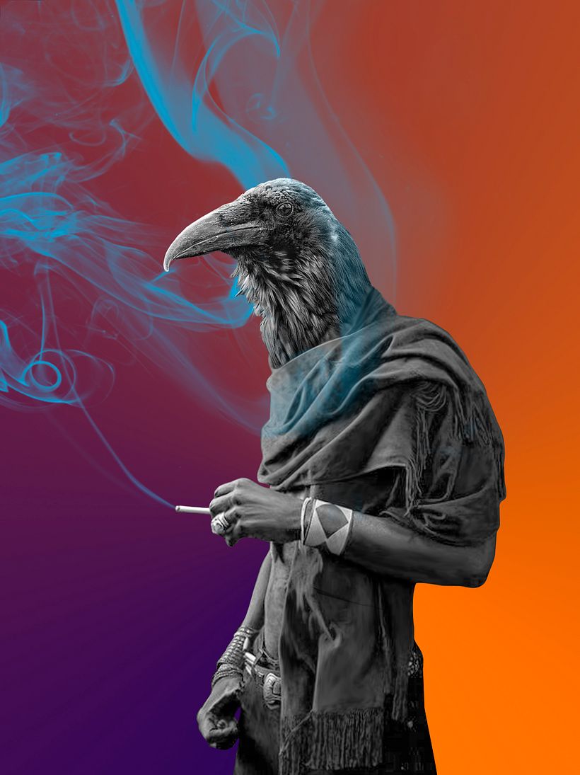 Composición collage photoshop. - Geleneksel illüstrasyon