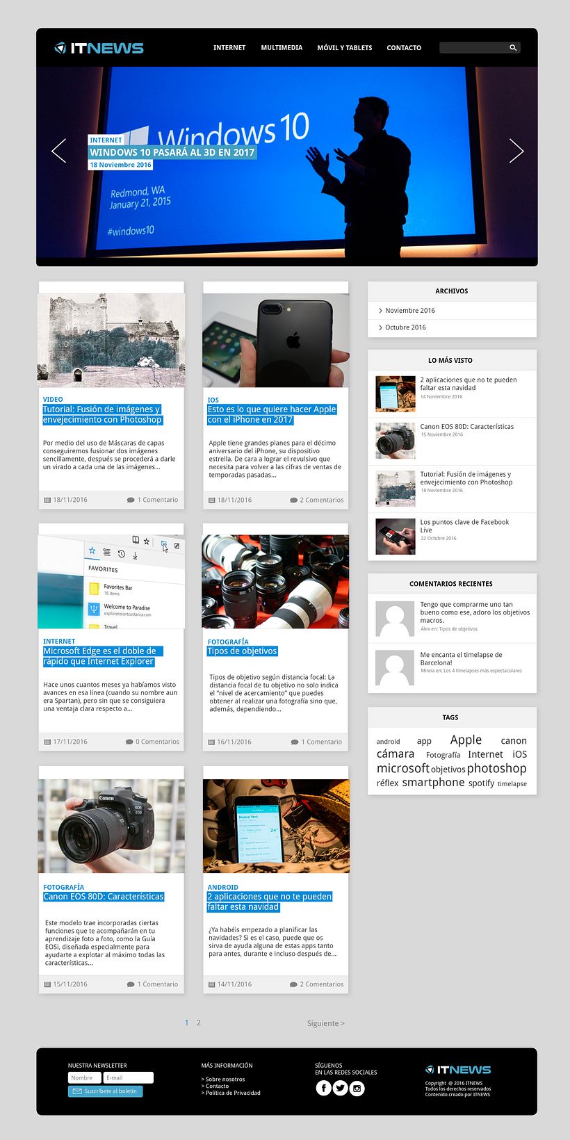 Diseño web ITNEWS 0