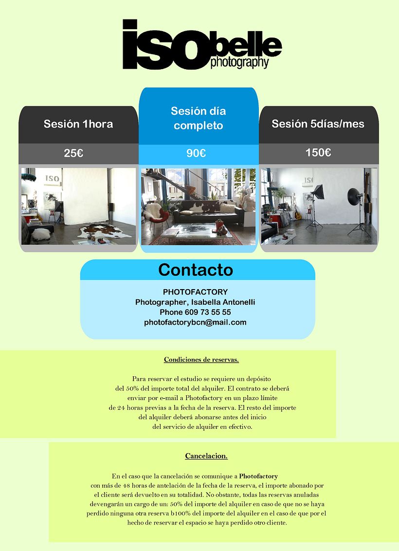 Alquiler estudio fotográfico en Barcelona(25 €) 0