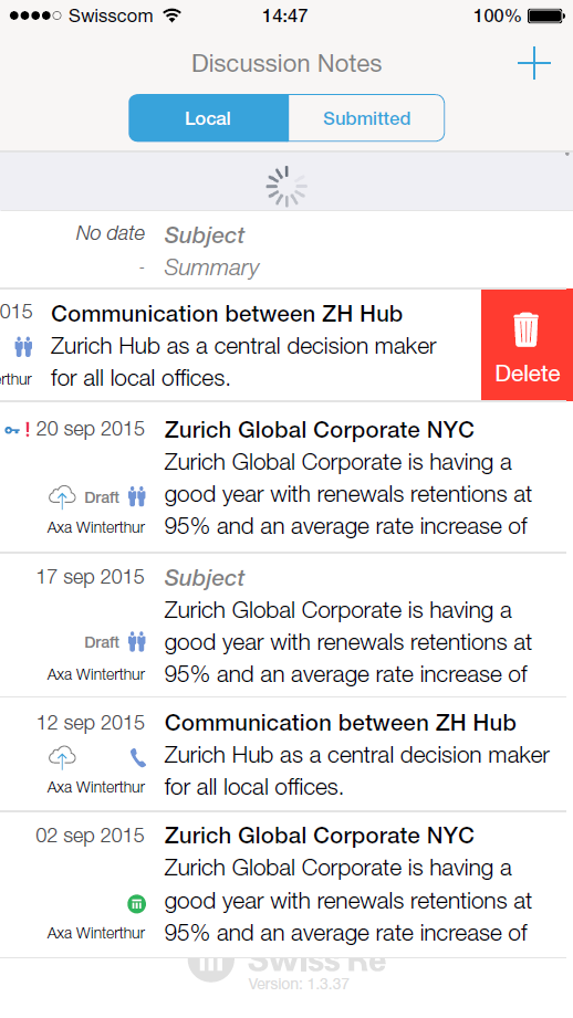 iClient & iDN (SwissRe apps) - UX / UI