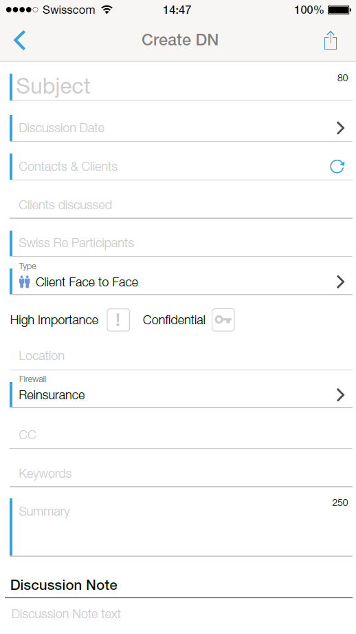 iClient & iDN (SwissRe apps) - UX / UI