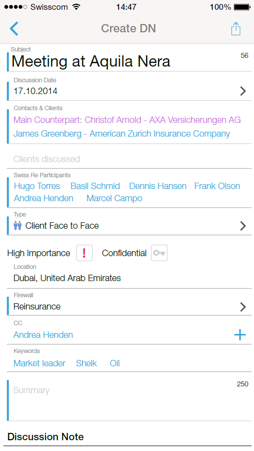 iClient & iDN (SwissRe apps) - UX / UI