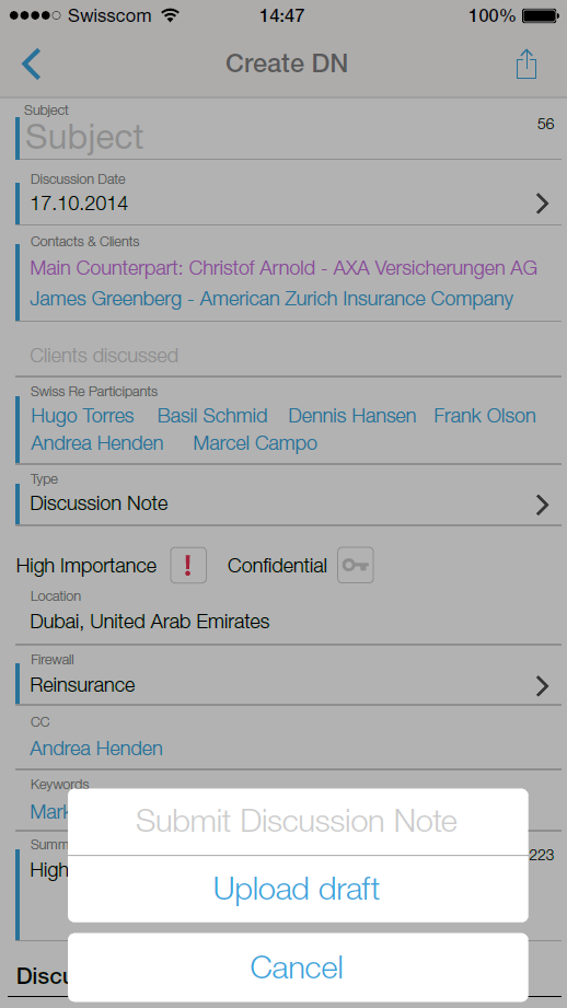 iClient & iDN (SwissRe apps) - UX / UI
