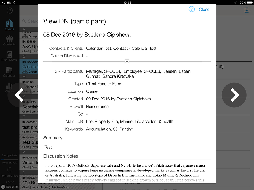 iClient & iDN (SwissRe apps) - UX / UI