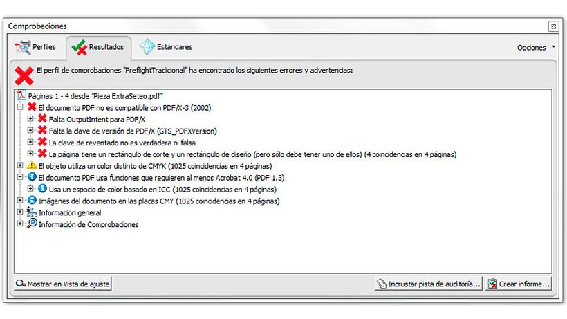 Comprobación de Compatibilidad con Estándar de un PDF en Acrobat 1