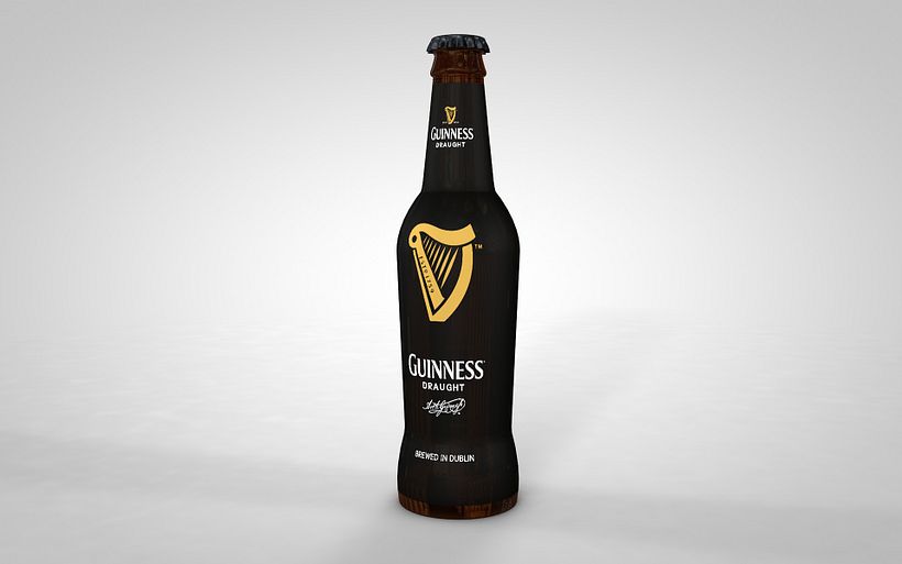 Botella GUINESS Cinema 4D 3