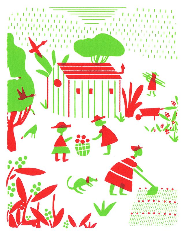 Ilustración de campesinas. -1